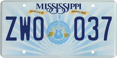 MS license plate ZWO037