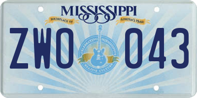 MS license plate ZWO043