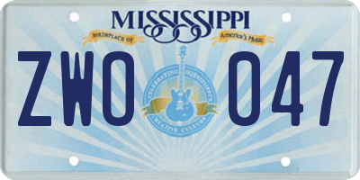 MS license plate ZWO047