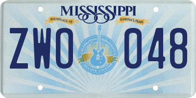 MS license plate ZWO048