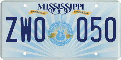 MS license plate ZWO050