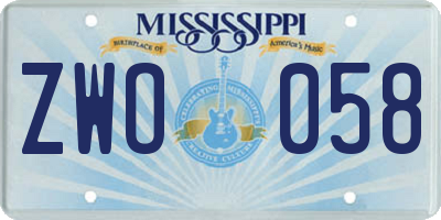 MS license plate ZWO058