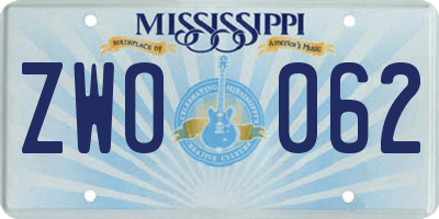 MS license plate ZWO062