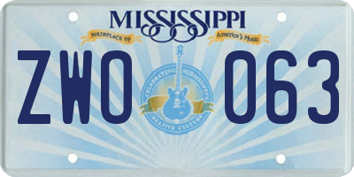 MS license plate ZWO063