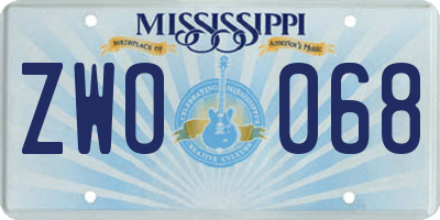 MS license plate ZWO068