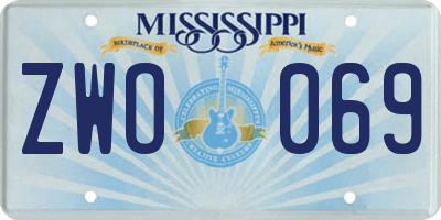 MS license plate ZWO069