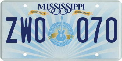 MS license plate ZWO070