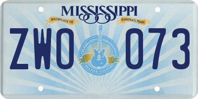 MS license plate ZWO073