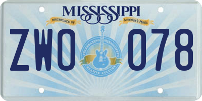 MS license plate ZWO078