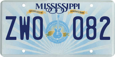 MS license plate ZWO082