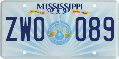 MS license plate ZWO089
