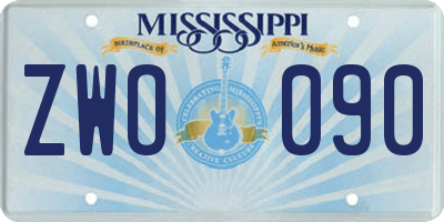 MS license plate ZWO090