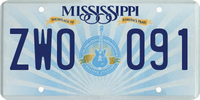 MS license plate ZWO091
