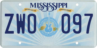 MS license plate ZWO097