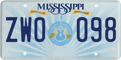 MS license plate ZWO098