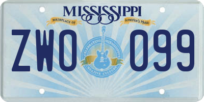 MS license plate ZWO099
