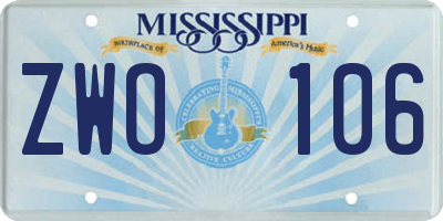 MS license plate ZWO106