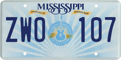 MS license plate ZWO107