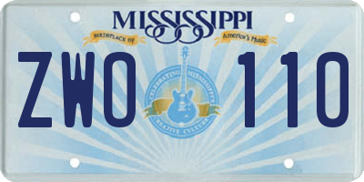 MS license plate ZWO110