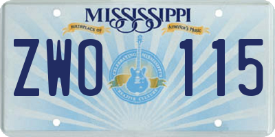 MS license plate ZWO115