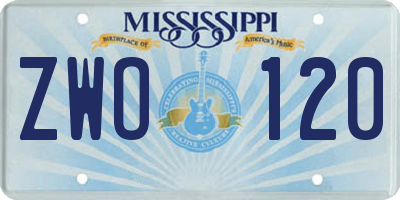 MS license plate ZWO120