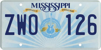 MS license plate ZWO126