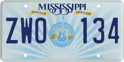 MS license plate ZWO134