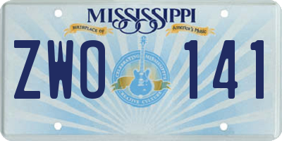 MS license plate ZWO141
