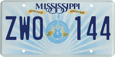 MS license plate ZWO144