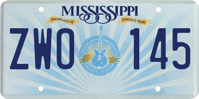 MS license plate ZWO145