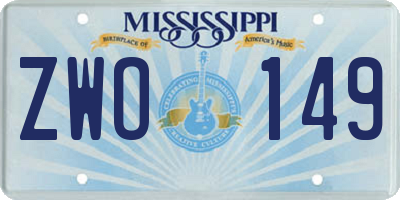MS license plate ZWO149
