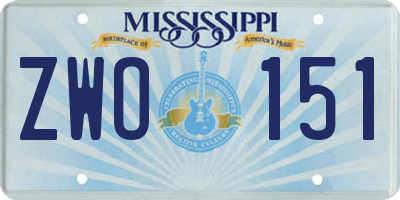 MS license plate ZWO151