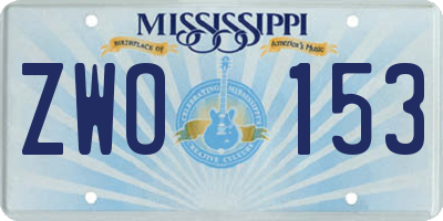 MS license plate ZWO153