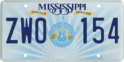 MS license plate ZWO154