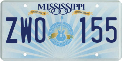 MS license plate ZWO155