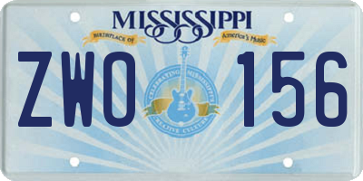 MS license plate ZWO156
