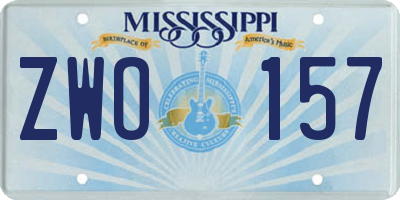 MS license plate ZWO157