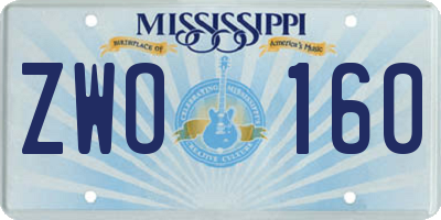 MS license plate ZWO160