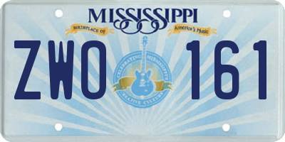 MS license plate ZWO161