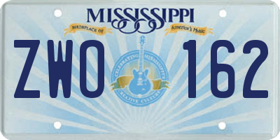 MS license plate ZWO162