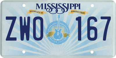 MS license plate ZWO167