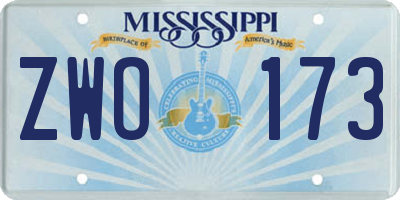 MS license plate ZWO173