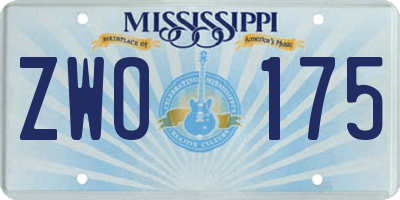 MS license plate ZWO175