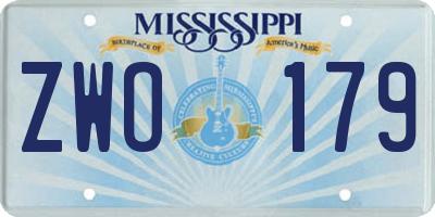MS license plate ZWO179
