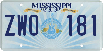 MS license plate ZWO181