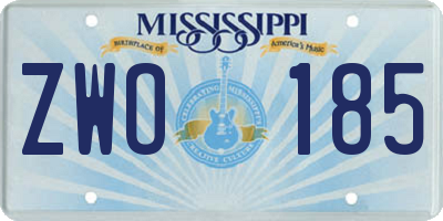 MS license plate ZWO185