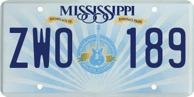 MS license plate ZWO189