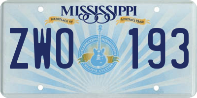 MS license plate ZWO193