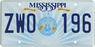 MS license plate ZWO196
