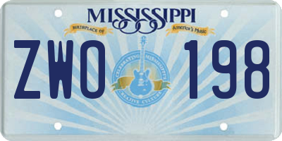 MS license plate ZWO198